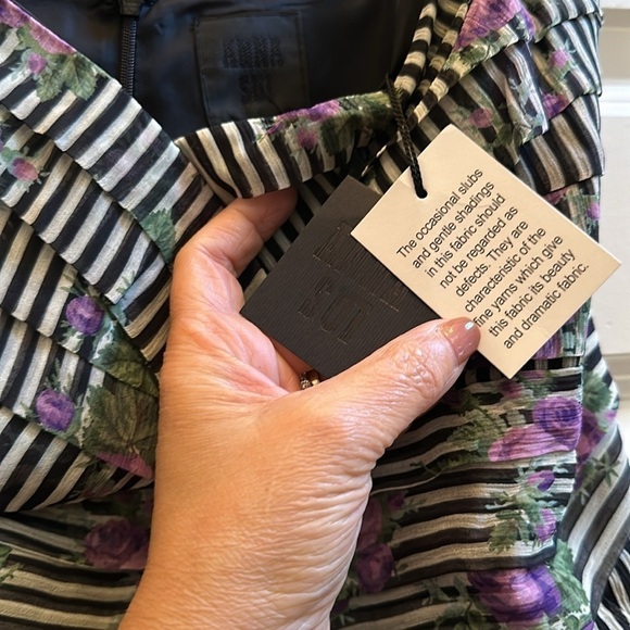 Anna Sui Silk Striped Floral Romper Sz12 - Picture 7 of 11